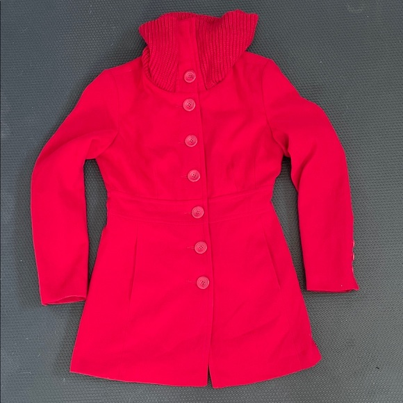 Forever 21 Jackets & Blazers - Forever XXI Red Button-Up Coat Sz M
